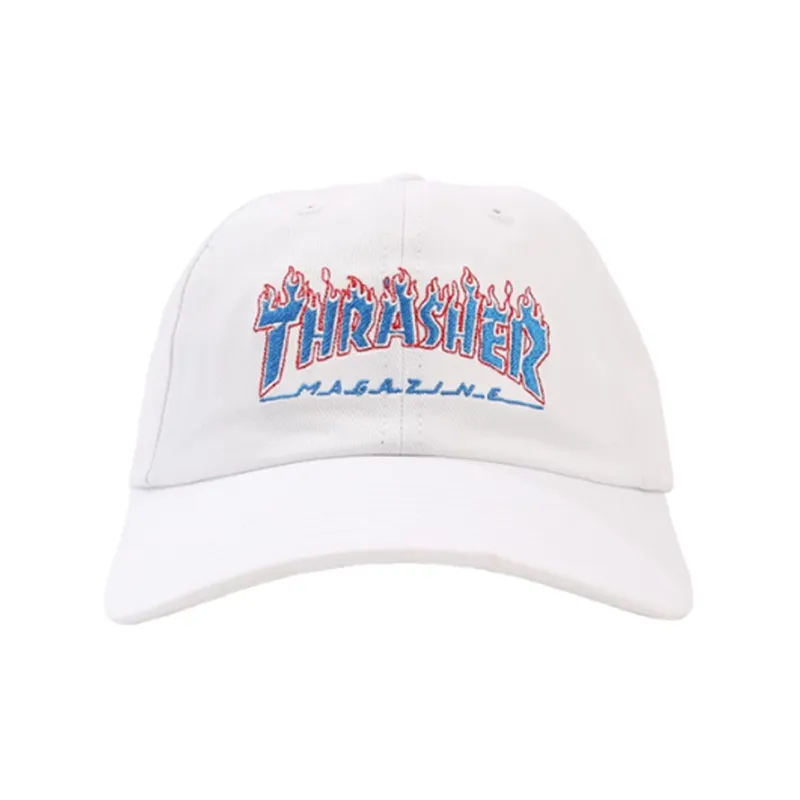 Thrasher Cotton Baseball Caps Unisex Black White Pink-3
