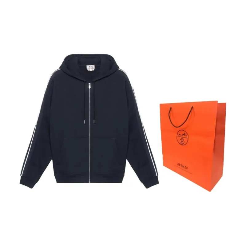 HERMES Sweatshirts Men Black-2