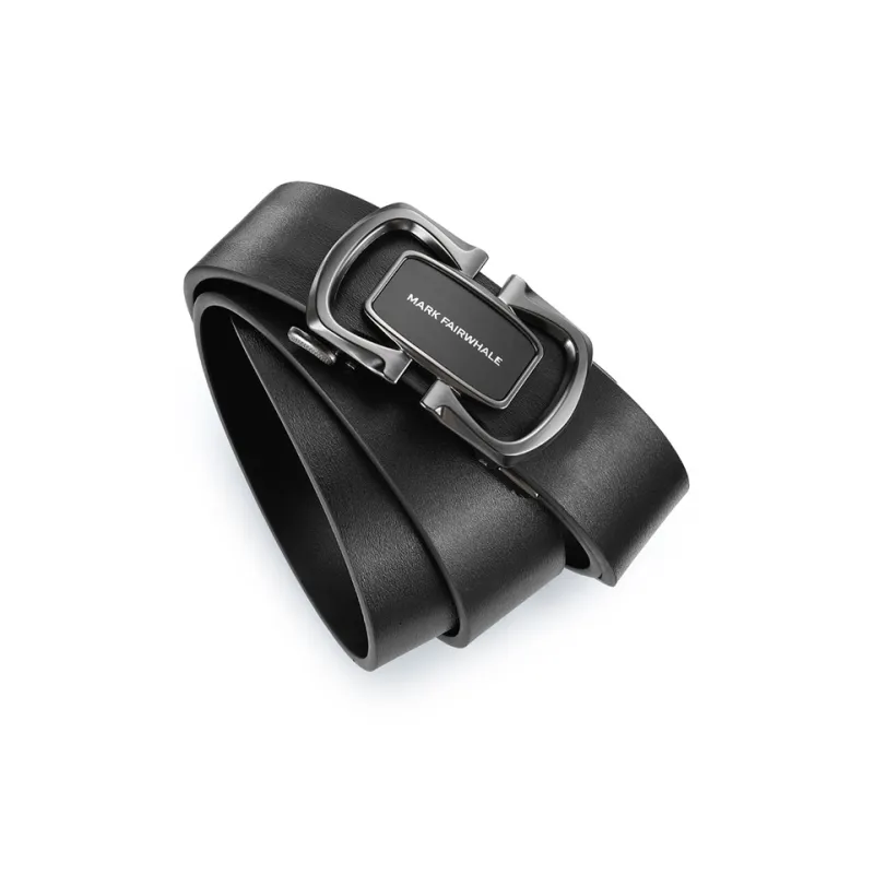 FAIRWHALE Cut Out Business Automatic Buckle Genuine Leather Belt Cow Leather Belt Men's Width 3.5CM-5