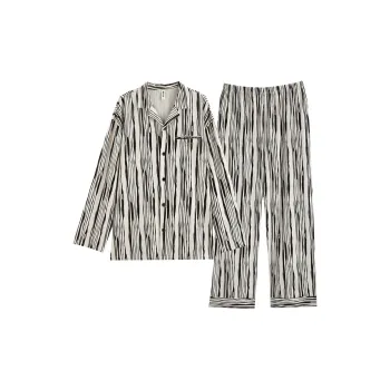 Peninsula City Pajama Set Men's Irregular Color Blocking Stripes