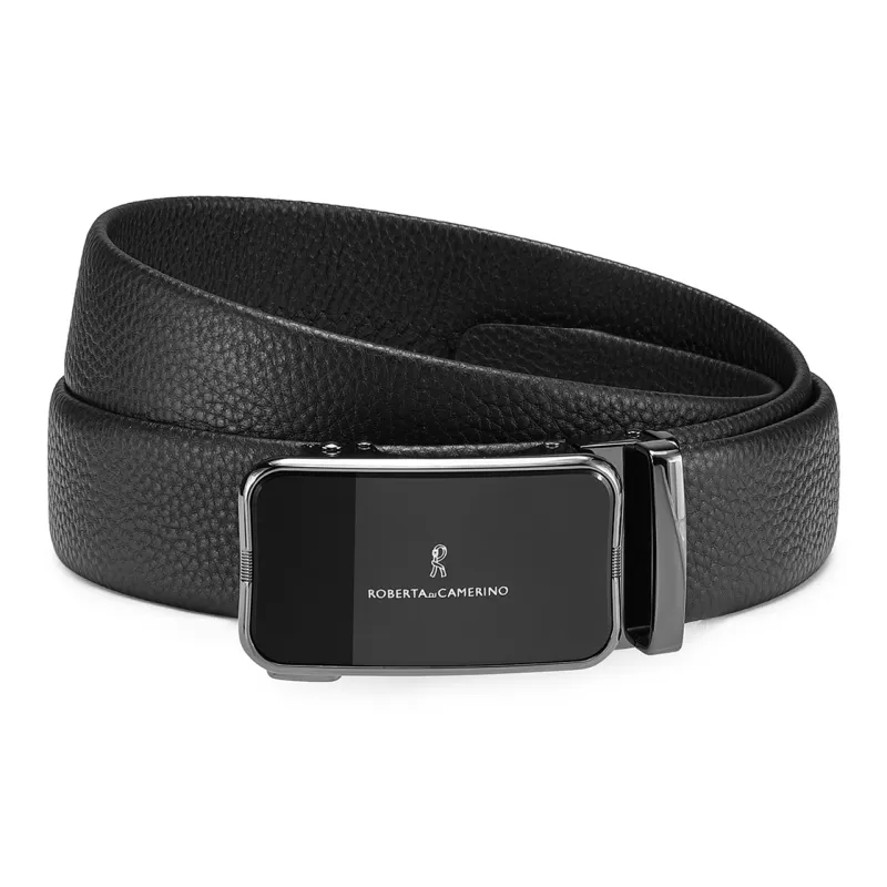 ROBERTA DI CAMERINO Top Grain Cow Leather Belts Men's Black 3.5cm-4