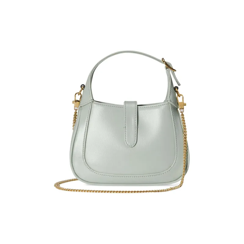 GUCCI Jackie 1961 Leather Shoulder Bag, Crossbody Bag, Handbag Mini Women's Light Green-3