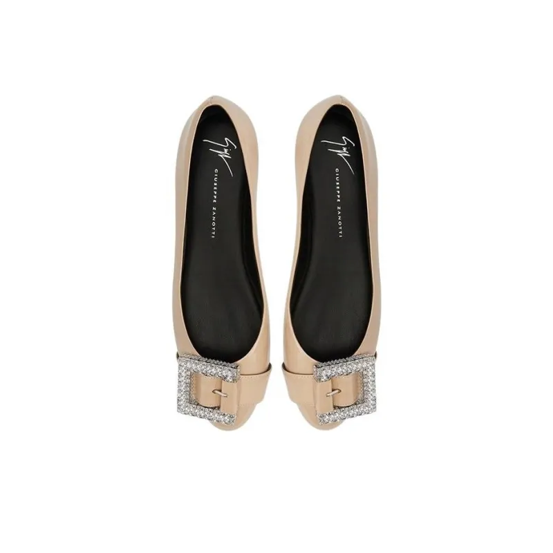 Giuseppe Zanotti Buckle detail Leather Balarina Shoes Women's-3