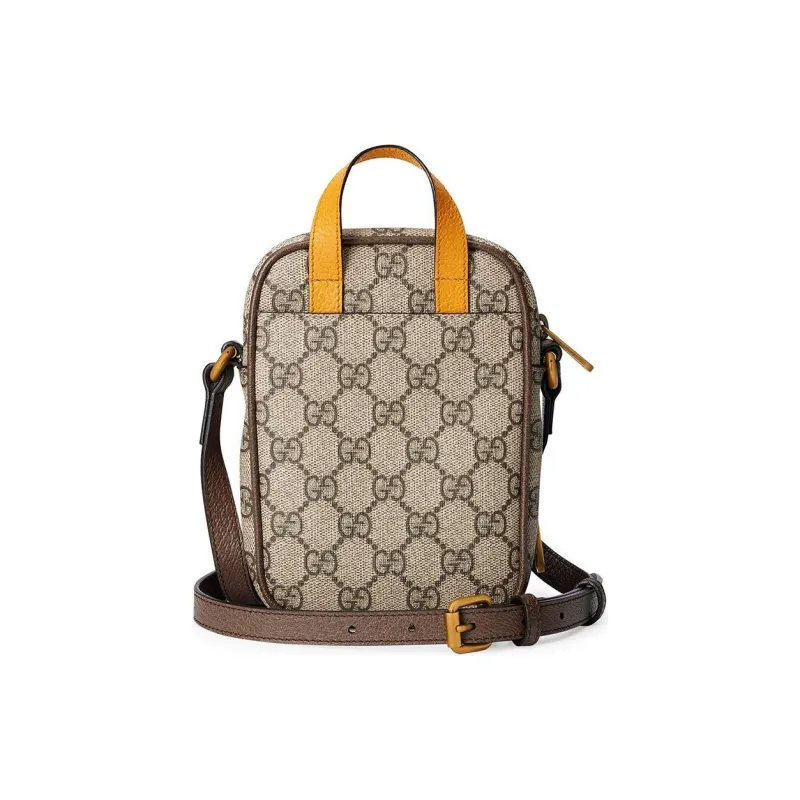 GUCCI Unisex Neo Vintage Monogram Mini Cowhide Single-Shoulder Bag-4