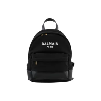 BALMAIN Cotton Backpack Unisex Black