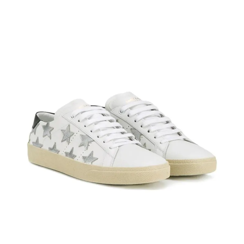 SAINT LAURENT Low Top Skateboard Shoes Women's Gray White-2