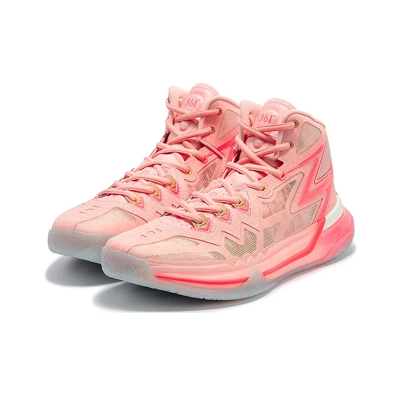 361° BIG3 Future PE Red Cushioning Anti Slip And Wear Resistant High Top Basketball Shoes Men's Pink-2