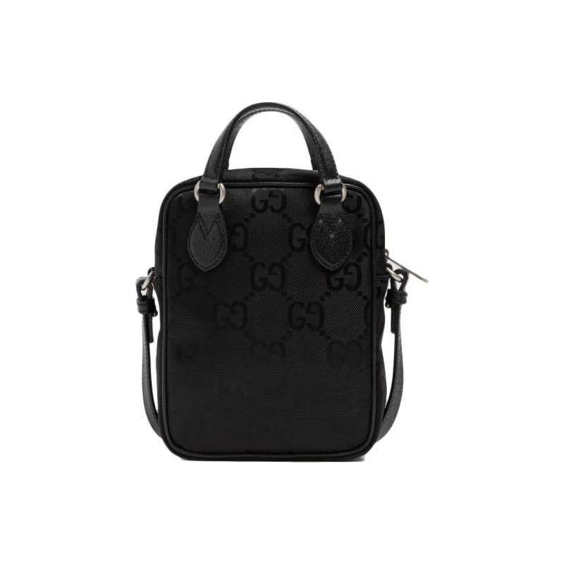 GUCCI Off The Grid Nylon With Leather Handbag Unisex Black-2