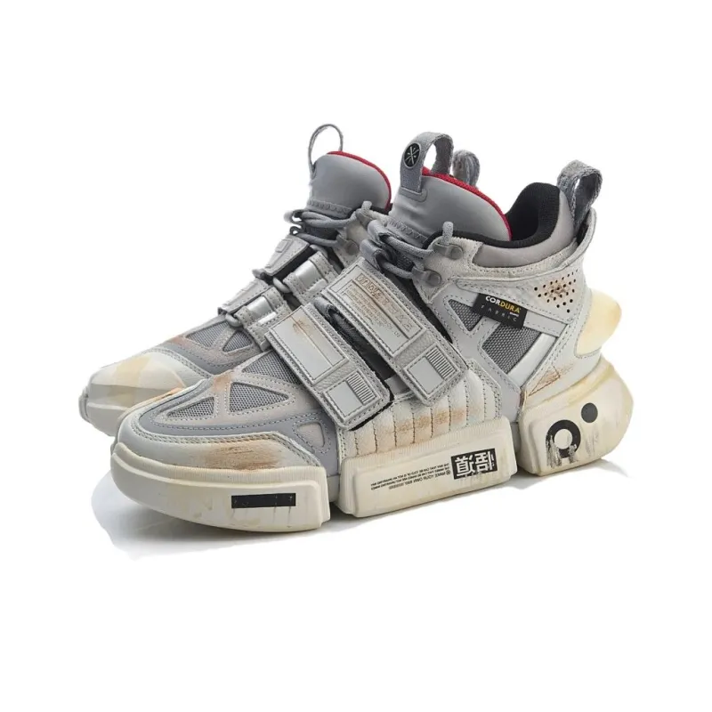 LiNing Essence ACE Vintage Basketball Shoes Men High Top Gray-3