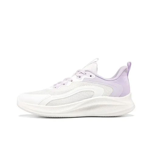361° Cushioning Breathable Low Top Running Shoes Women's White Purple