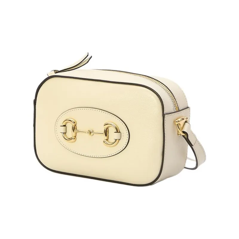 GUCCI Horsebit 1955 Leather Crossbody Bag Shoulder Bag Women's White-1