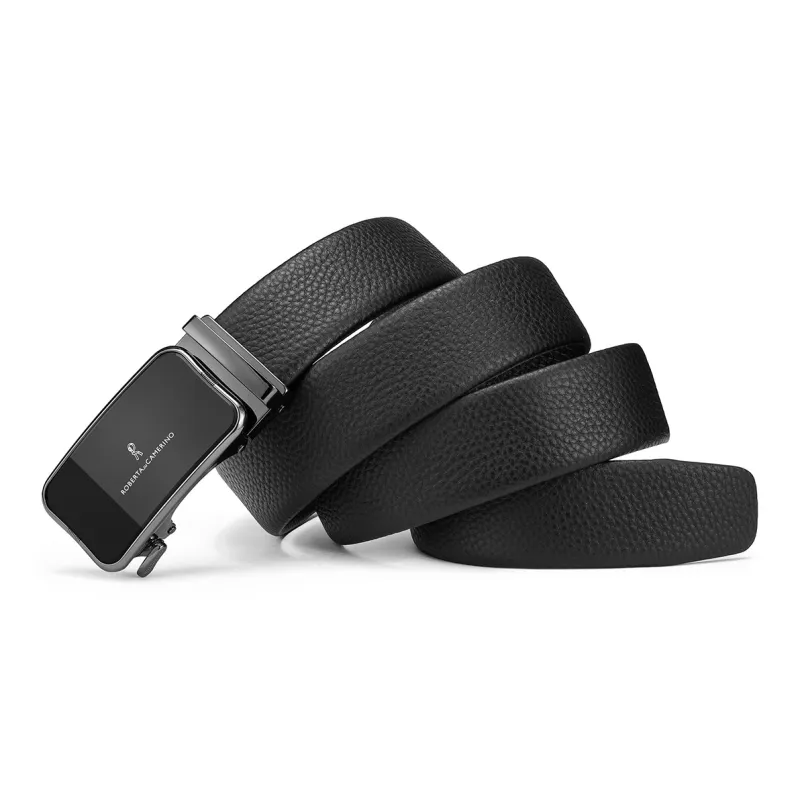ROBERTA DI CAMERINO Top Grain Cow Leather Belts Men's Black 3.5cm-2