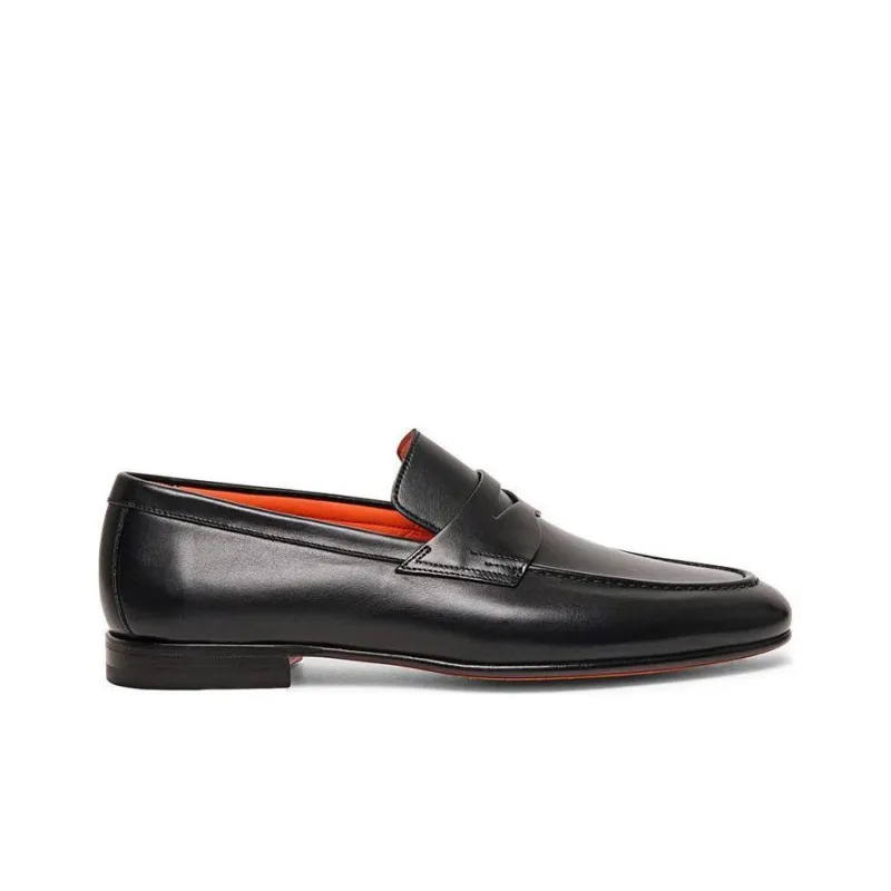 Santoni Leather Penny Loafers-1