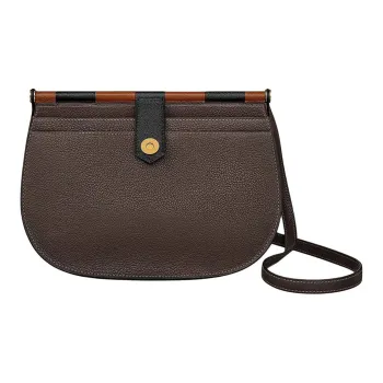 HERMES Barénia Faubourg Calfskin With Mysore Goat Skin Crossbody Bag Shoulder Bag Women's Brown & Black
