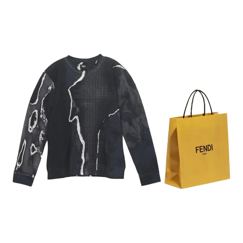 FENDI Sweatshirts Men Black-2