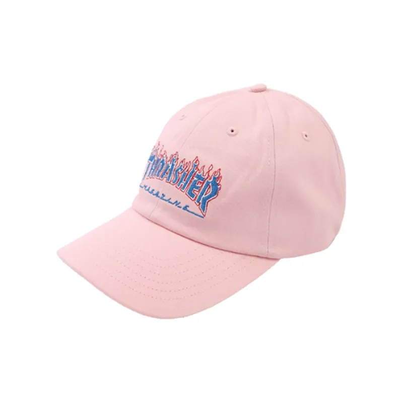 Thrasher Cotton Baseball Caps Unisex Black White Pink-8