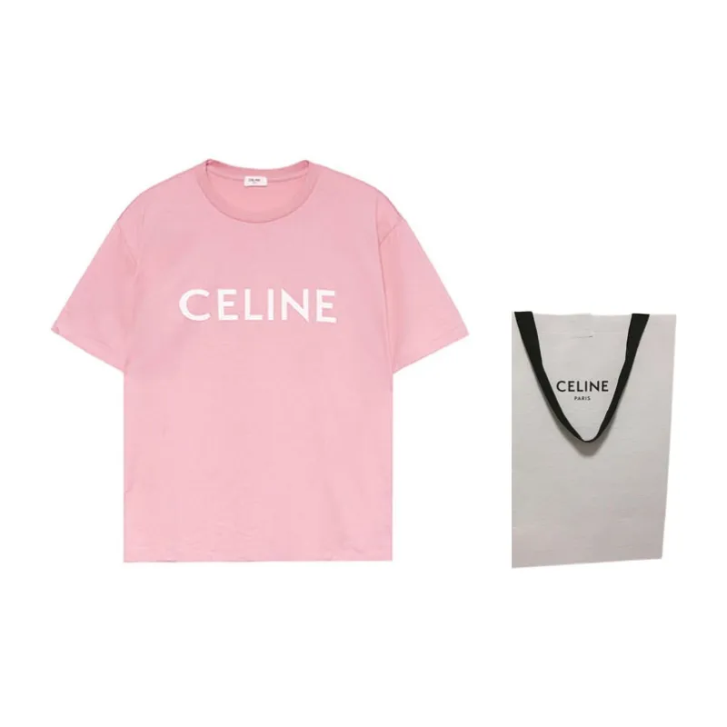 CELINE T-Shirts Women's Pink-2