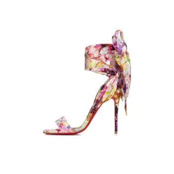 Christian Louboutin Sandale Du Désert 100mm Floral-print Sandals