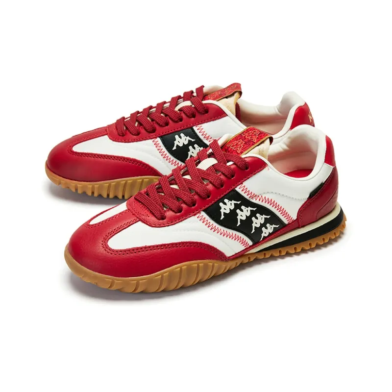 Kappa Cushioning Wear-Resistant Low-Top Casual Running Shoes Unisex Red-2