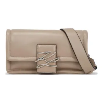 KARL LAGERFELD Recycled Polyurethane Shoulder Bag, Crossbody Bag Women's Taupe