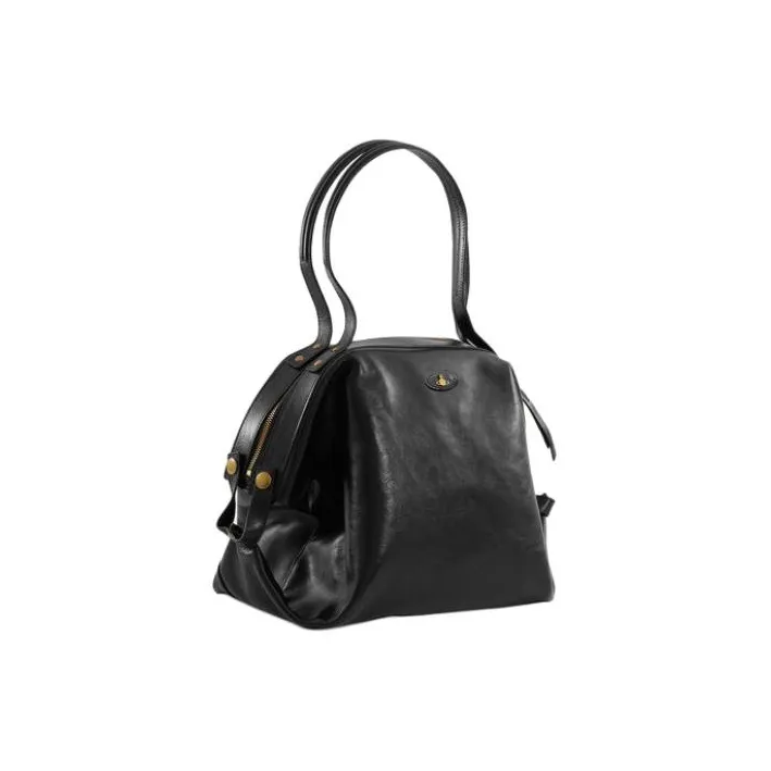 Vivienne Westwood Cow Leather Handbag Unisex Black-4