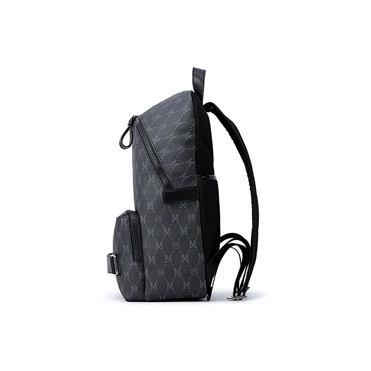 FION Artificial Leather Backpack Regular Men's Black-2