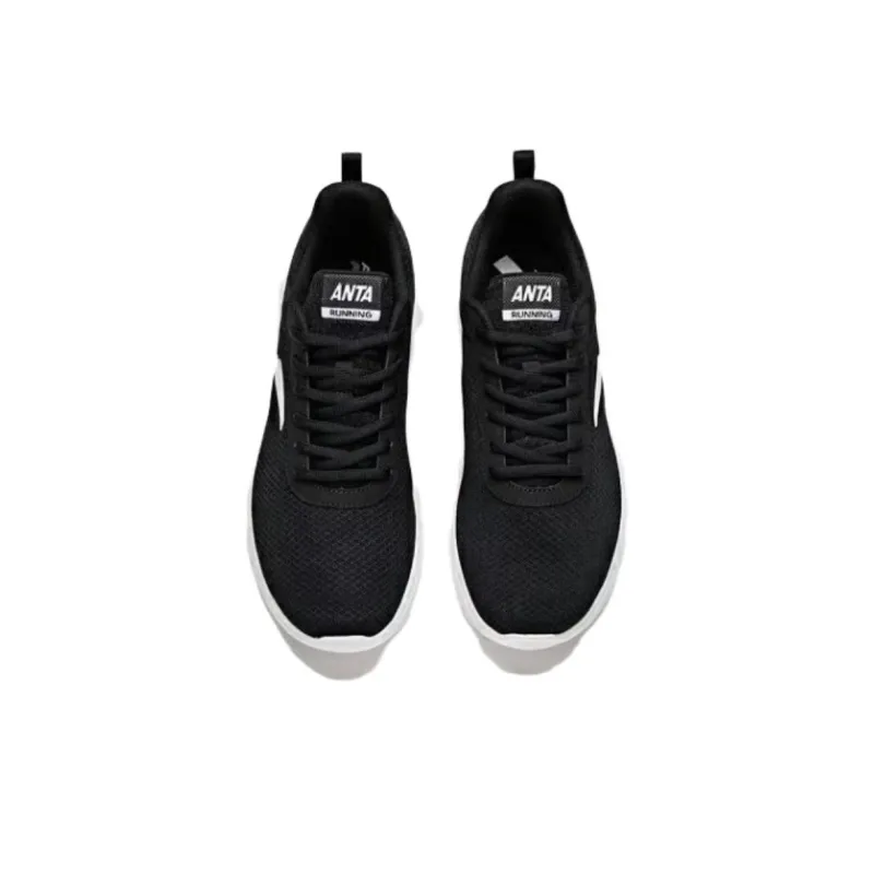 Anta Cushioning, Wear Resistant Low Top Casual Running Shoes Men's Black White-1