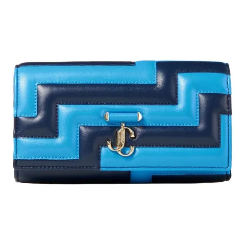 Jimmy Choo Avenue Nappa Leather Shoulder Bag Crossbody Bag Wallets Women's Marine Blue