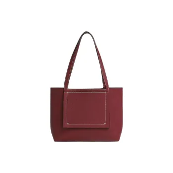 HERMES Cabasellier Clemence Calfskin Tote Bag Shopping Bag Shoulder Bag Handbag Women's 55 Rouge Hermes Red