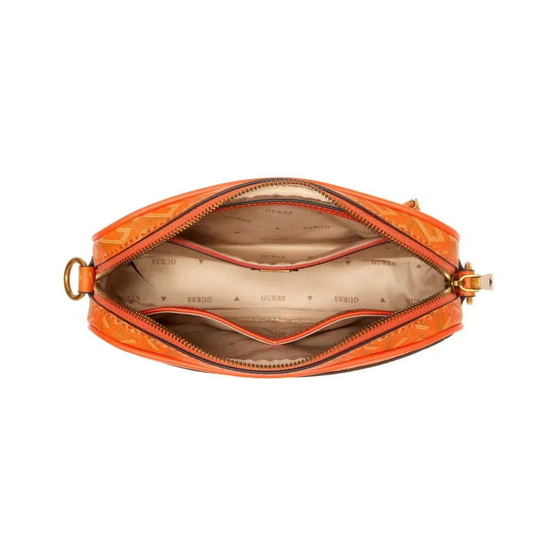 GUESS Artificial Leather Camera Bags Crossbody Bag Shoulder Bag Unisex Orange-3