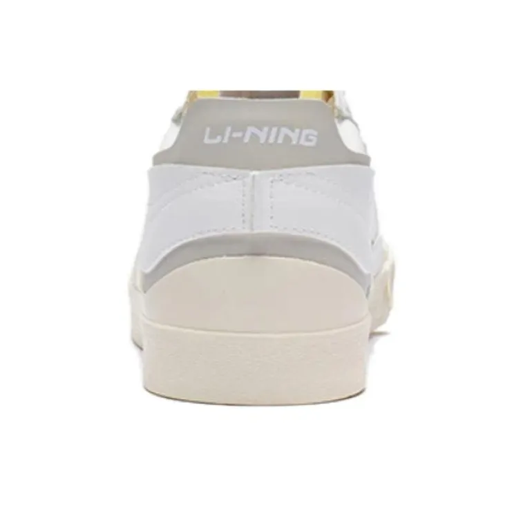 LiNing Mu Mu Anti Slip Wear Resistant Low Top Skateboard Shoes Men's White Gray-3