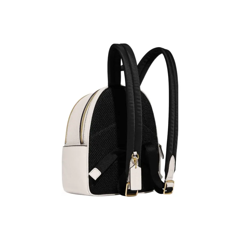 COACH Court Cow Leather With Textile Backpack Mini Women's Chalk White-2