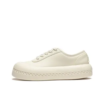 LI NING 1990 Lost Chain Cushioning Wear Resistant Low Top Skateboard Shoes Women's Ecru