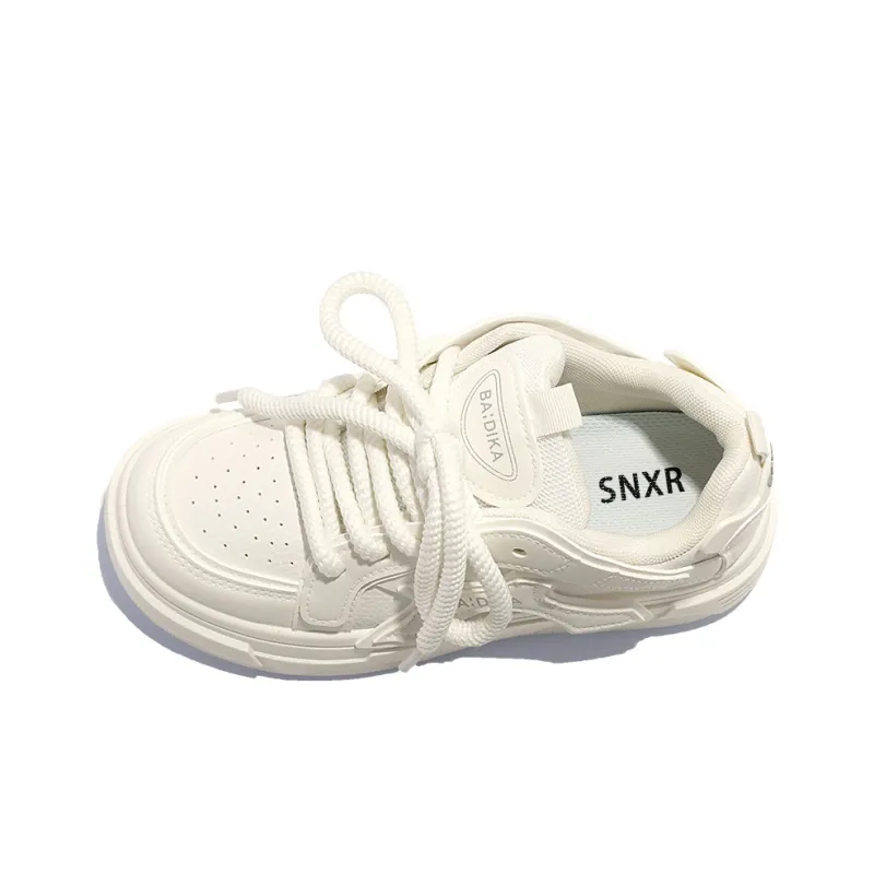 SNXR Water Resistant Lightweight Breathable Support Height Increasing Low Top Skateboard Shoes Women's White-4