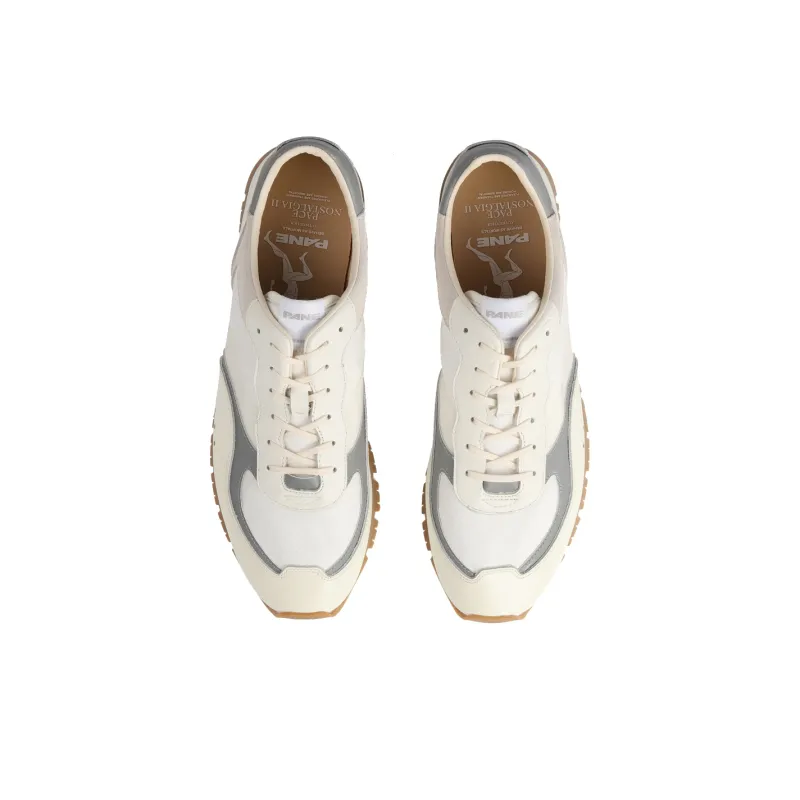 PANE Pace Nostalgia 2.0 Collection OVAL LABORATORY Circular Laboratory Slip Resistant Low Top Casual Shoes Unisex White-3