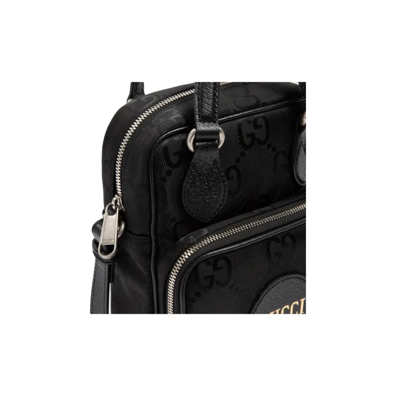 GUCCI Off The Grid Nylon With Leather Handbag Unisex Black-3