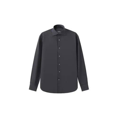 Ermenegildo Zegna Shirts Men Charcoal Gray