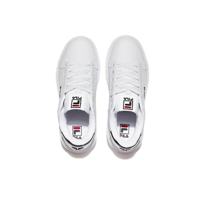 FILA Cour Plumpy Abrasion Resistant Breathable Low Top Skateboard Shoes Unisex White-2
