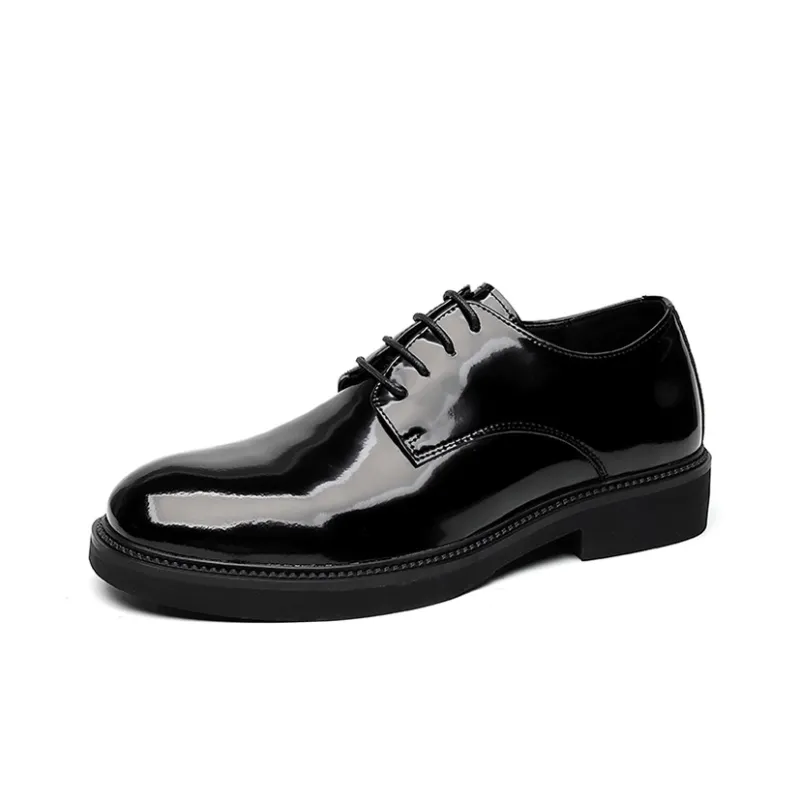 GZZ Dress Shoes Men Low Top Black-1