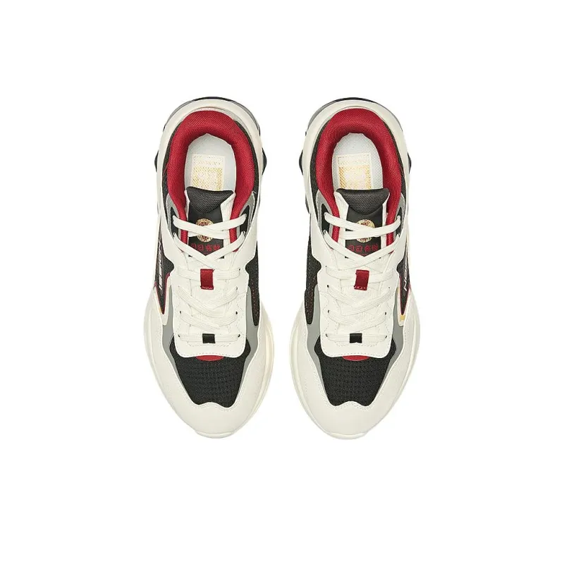 QIAODAN Non slip Lightweight Low Top Casual Shoes Men's White Red Black-4