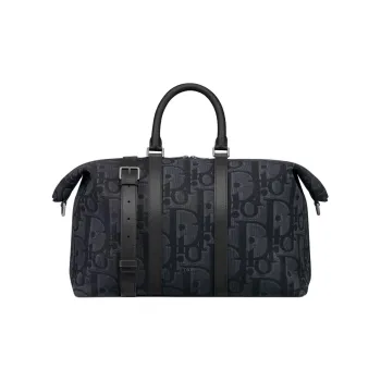 DIOR Oblique Printed Fabric Shoulder Bag, Crossbody Bag, Handbag, Travel Bag Men's Black