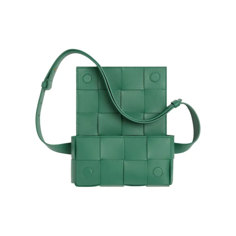 Bottega Veneta CASSETTE Lambskin Fanny Pack Women's Green-2