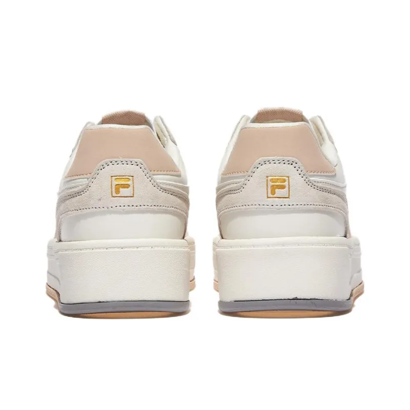 FILA Abrasion Resistant Breathable Low Top Skateboard Shoes Unisex Beige Brown-4