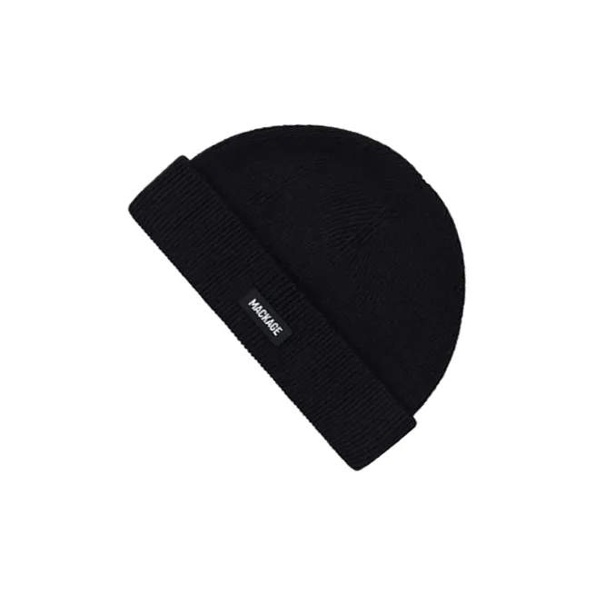 MACKAGE Sheep Wool Polyamide Acrylic Merino Wool Beanies Unisex Black-2