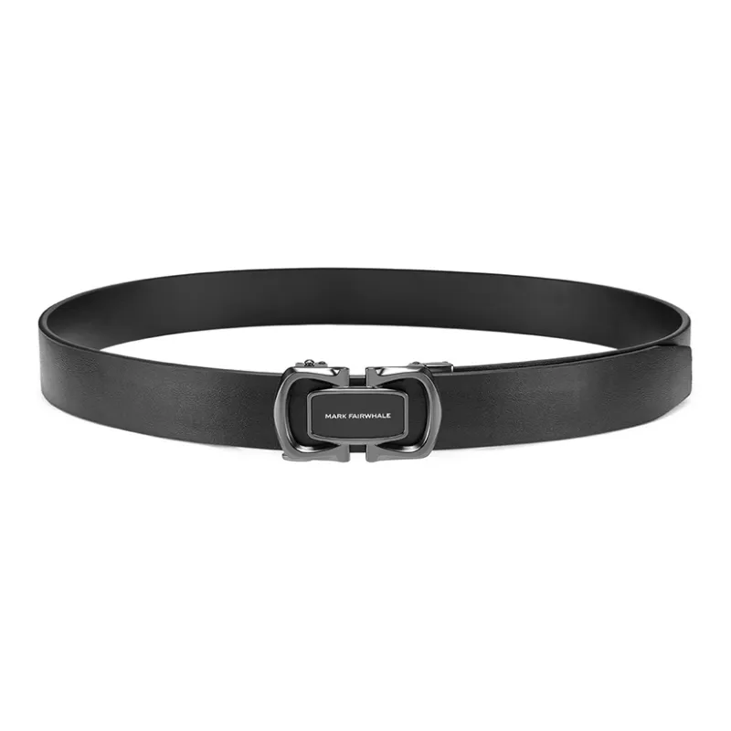 FAIRWHALE Cut Out Business Automatic Buckle Genuine Leather Belt Cow Leather Belt Men's Width 3.5CM-3