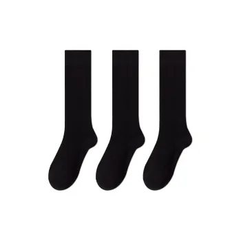 MIIOW Mid Calf Socks Women's 3 Pack Black