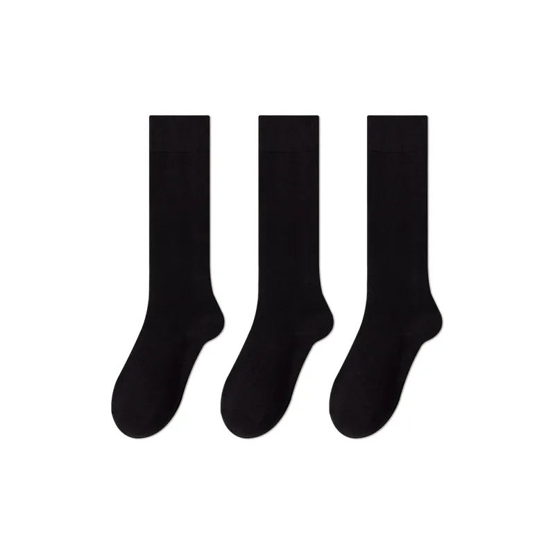 MIIOW Mid Calf Socks Women's 3 Pack Black-0