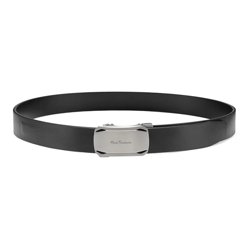 FAIRWHALE Minimalist Style Automatic Buckle Seamless Belt Genuine Leather Belt Men's Width 3.5CM-3