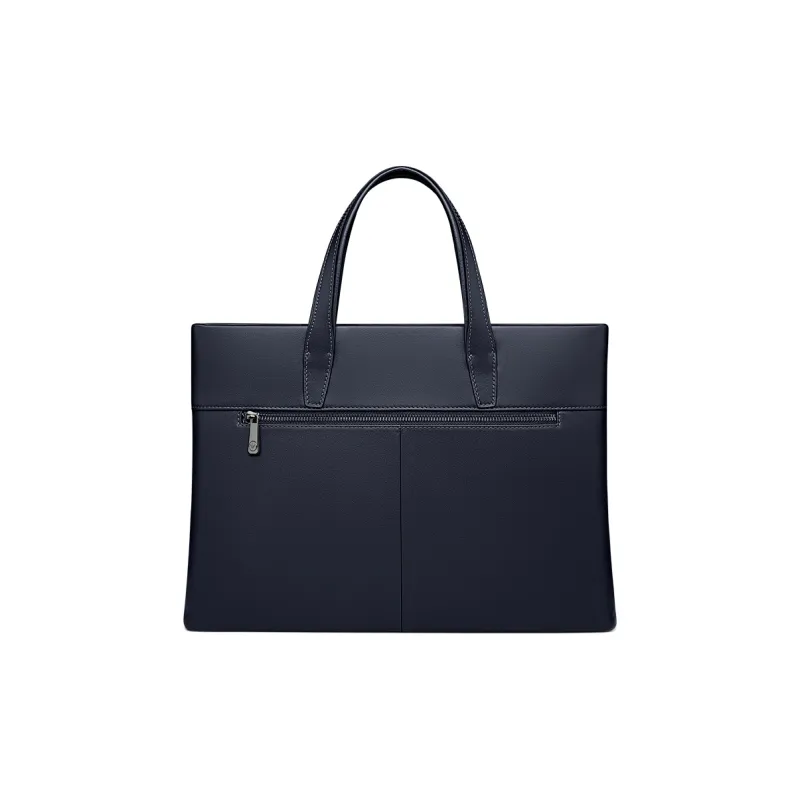 WilliamPOLO Cow Leather Briefcases Medium Size Men's Black/Army Green/Blue-15