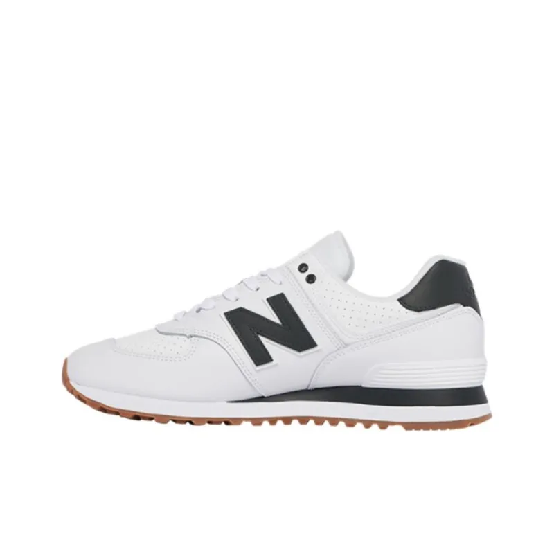 New Balance NB 574 Wear-Resistant Low-Top Running Shoes Men's White Black-0